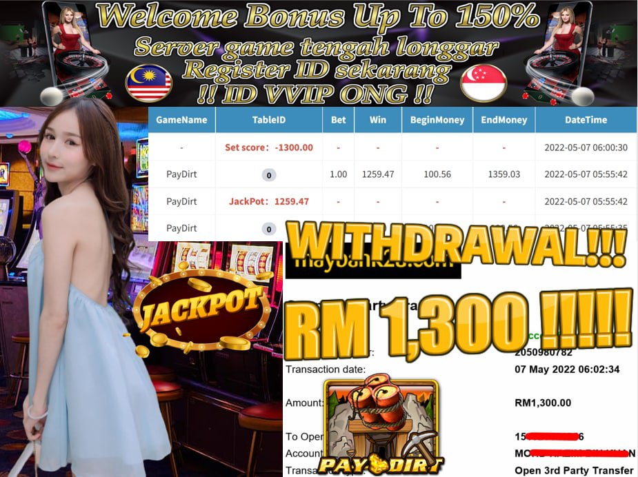 MEGA888 '' PAYDIRT '' CUCI RM 1,300 ♥