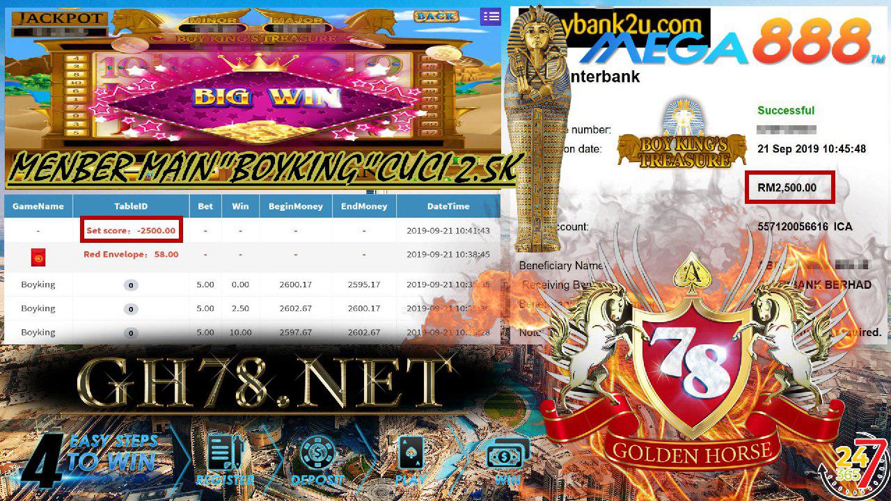 MEMBER MAIN BOYKING FT.MEGA888 CUCI RM2500 ~~ 