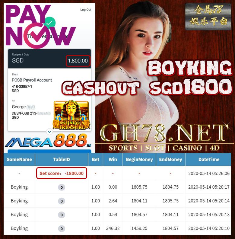 MEMBER PLAY BOYKING CASHOUT SGS1800!!