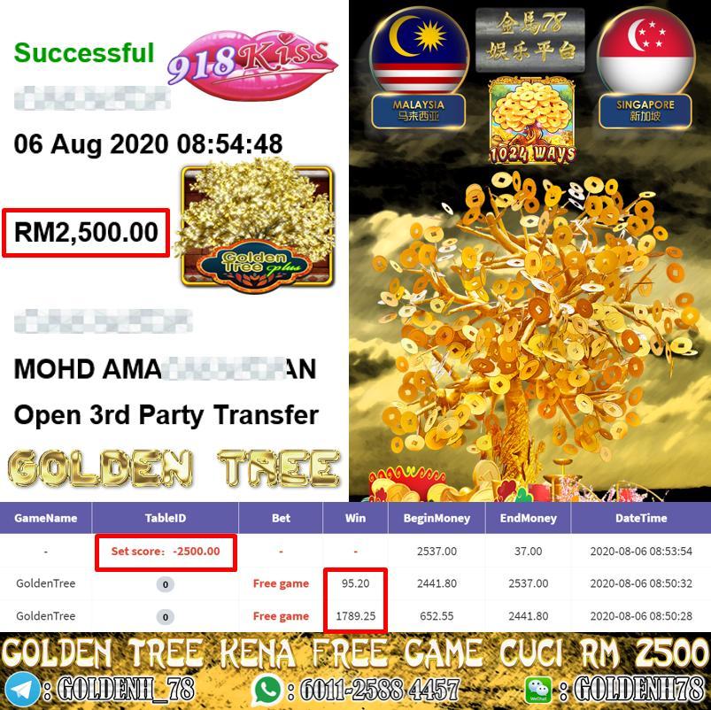 918KISS MEMBER MAIN GOLDEN TREE KENA FREE GAME CUCI RM2500