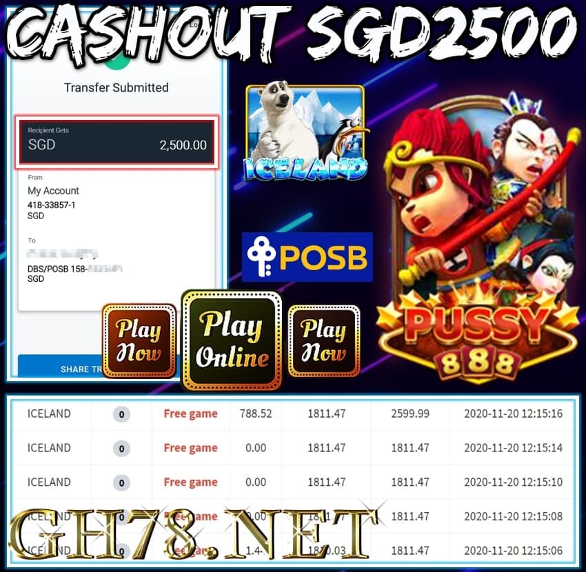 MEMBER PLAY PUSSY888 CASHOUT SGD2000 !!!