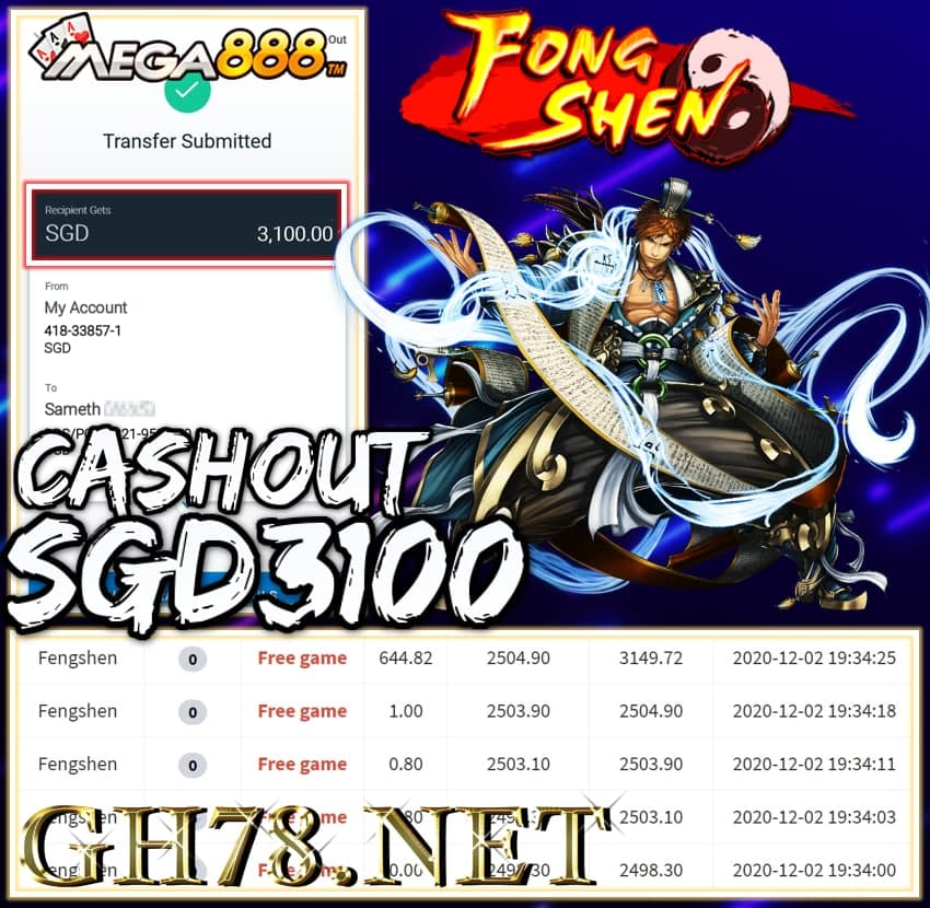 MEMBER PLAY CASHOUT SGD3100 !!!