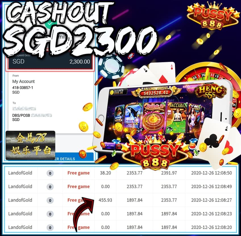 MEMBER PLAY PUSSY888 CASHOUT SGD2300 !!!