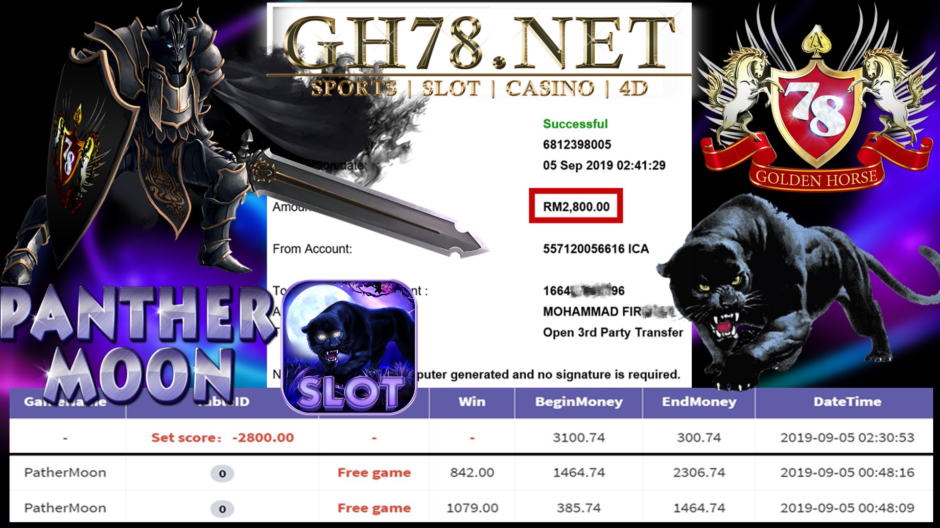 MAIN GAME 918KISS FT.PANTHERMOON FREEGAME BANYAK MINTA OUT RM2,800