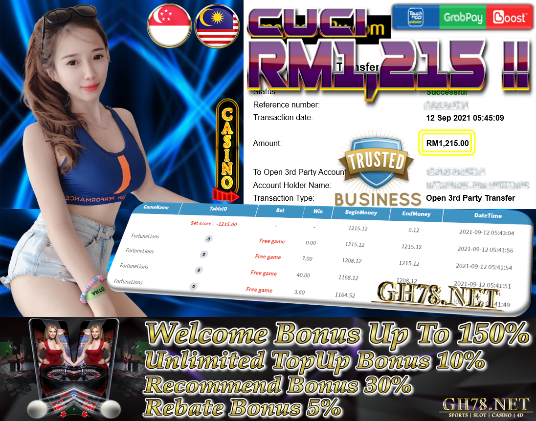 MEMBER MAIN MEGA888 CUCI RM1,215 !!